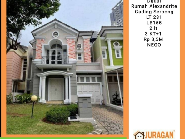 Dijual Rumah Alexandrite Gading Serpong SATULISTING.com