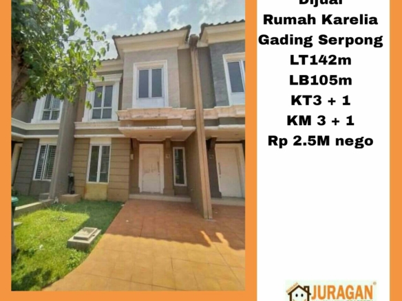 DIJUAL RUMAH KARELIA GADING SERPONG SATULISTING.com
