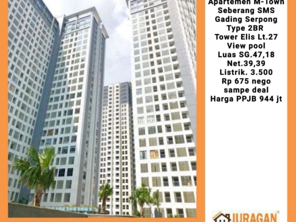 DIJUAL RUGI Apartemen M-Town Seberang SMS Gading Serpong SATULISTING.com