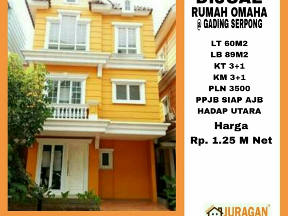 Dijual Rumah Omaha Gading Serpong SATULISTING.com