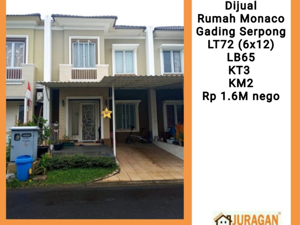 Dijual Rumah Monaco Gading Serpong SATULISTING.com