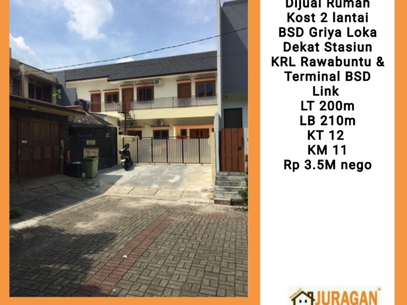 DIJYAL RUMAH KOST 2LANTAI BSD GRIYA LOKA SATULISTING.com
