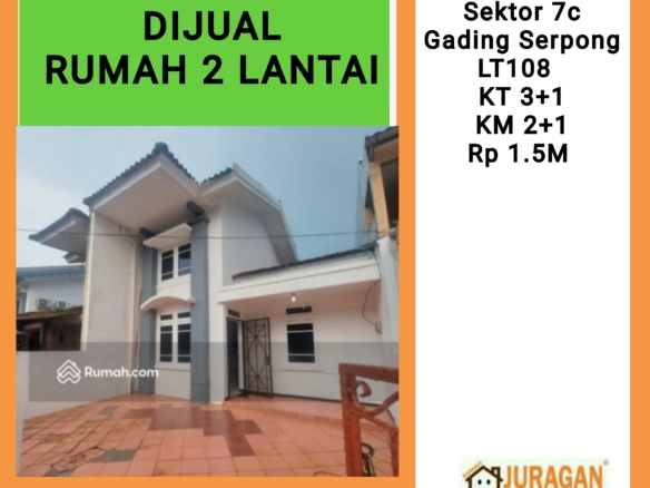 Dijual Rumah 2lantai Sektor 7c Gading Serpong SATULISTING.com
