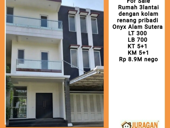 For Sale Rumah 3lantai Onyx Alam Sutera SATULISTING.com