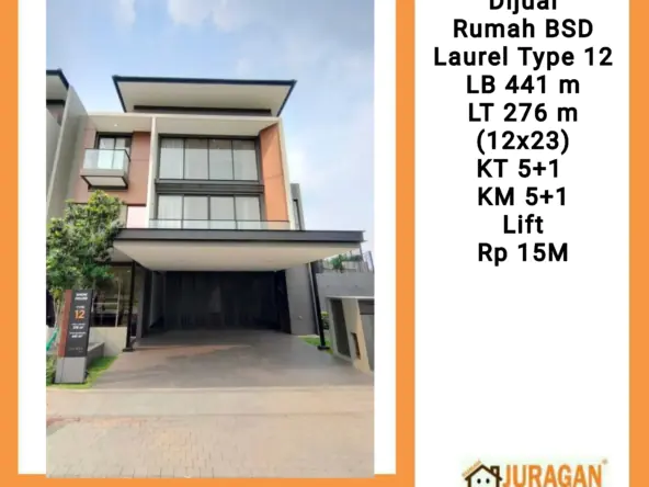 Dijual Rumah BSD Laurel Type 12 SATULISTING.com