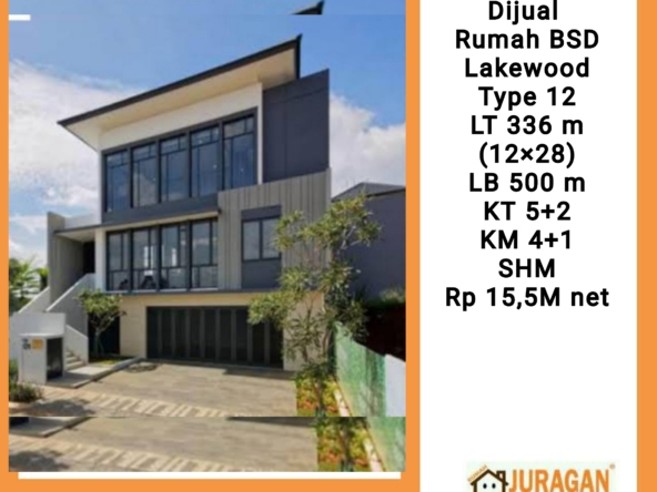 Dijual Rumah BSD Lakewood Type 12 SATULISTING.com