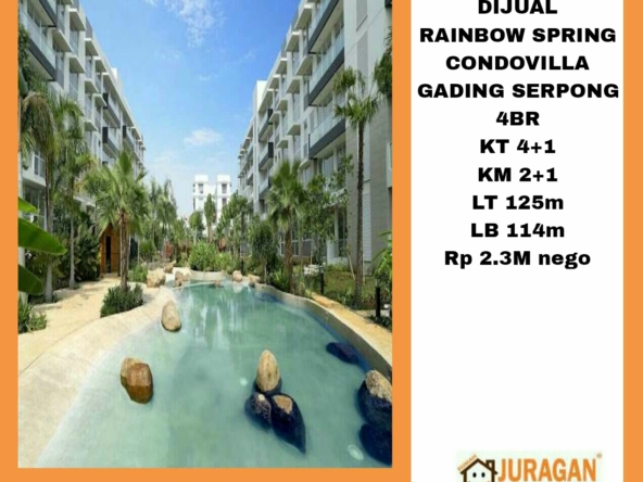 DIJUAL RAINBOW SPRING CONDOVILLA GADING SERPONG SATULISTING.com