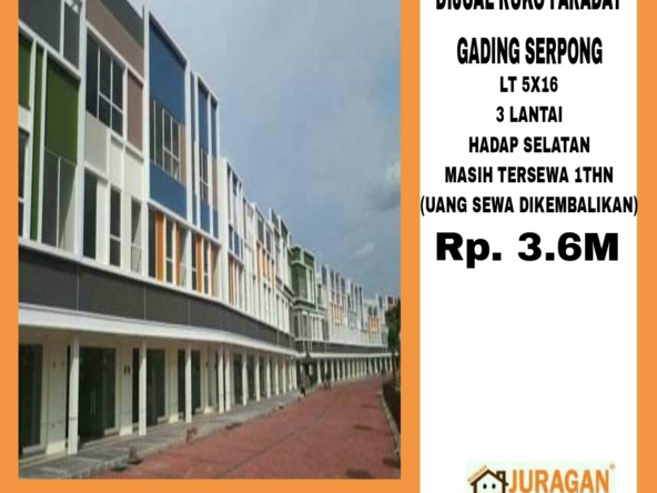 Dijual Ruko Faraday Gading Serpong 3 Lantai SATULISTING.com