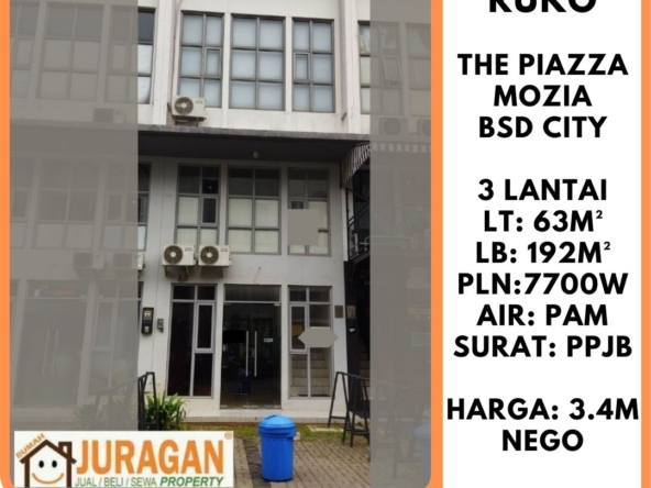 DIJUAL RUKO THE PIAZZA BSD CITY SATULISTING.com