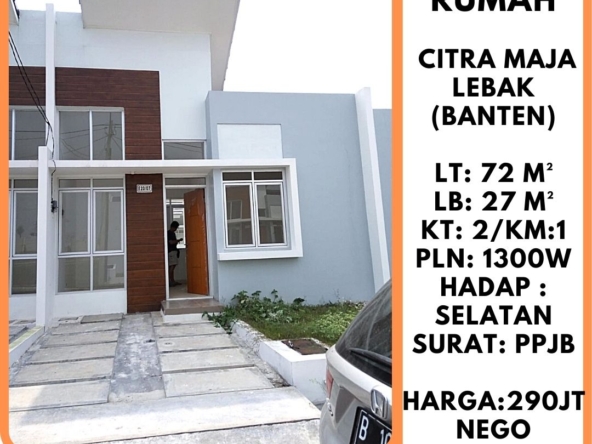 DIJUAL RUMAH CITRA MAJA LEBAK BANTEN SATULISTING.com