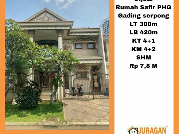 DIJUAL RUMAH SAFIR PHG GADING SERPONG SATULISTING.com