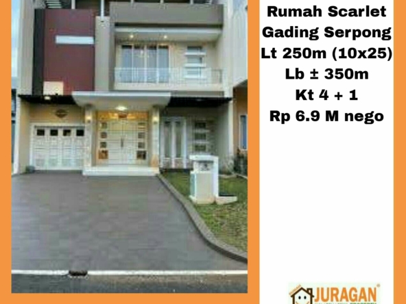 DIJUAL RUMAH SCARLET GADING SERPONG SATULISTING.com