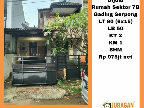 DIJUAL RUMAH SEKTOR 7B GADING SERPONG SATULISTING.com