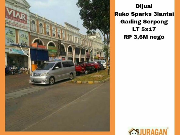 DIJUAL RUKO SPARKS 3 LANTAI GADING SERPONG SATULISTING.com