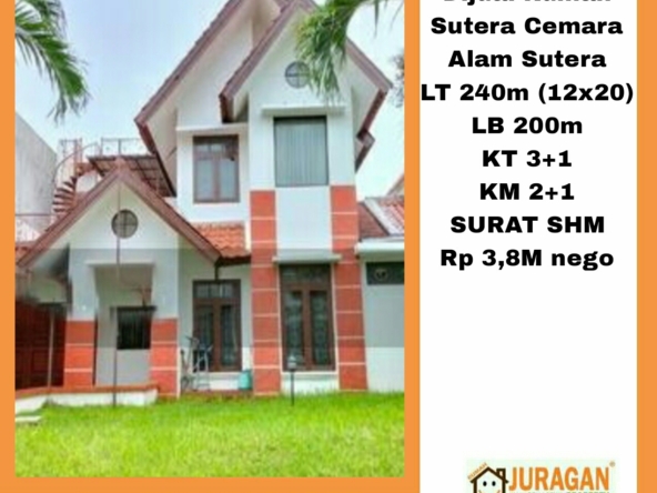 DIJUAL RUMAH SUTERA CEMARA ALAM SUTERA SATULISTING.com