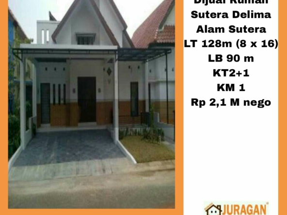 DIJUAL RUMAH SUTERA DELIMA ALAM SUTERA SATULISTING.com