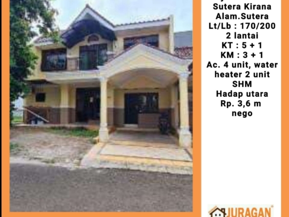 Dijual Rumah Sutera Kirana Alam Sutera SATULISTING.com