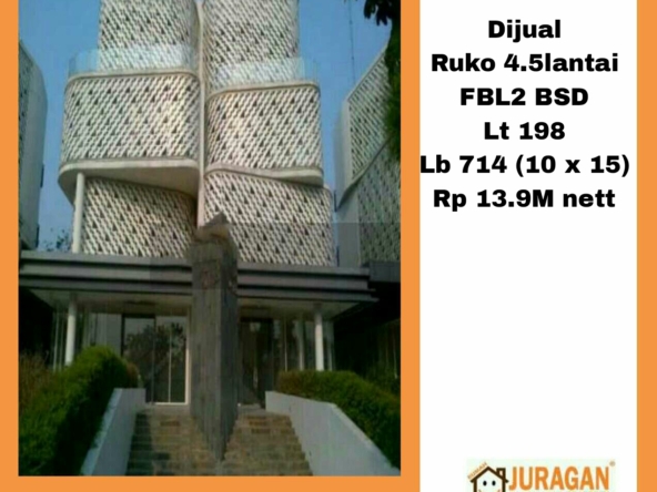 DIJUAL RUKO 4.5 LANTAI FBL2 BSD SATULISTING.com