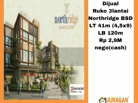 DIJUAL RUKO 3 LANTAI NORTHRIDGE BSD SATULISTING.com