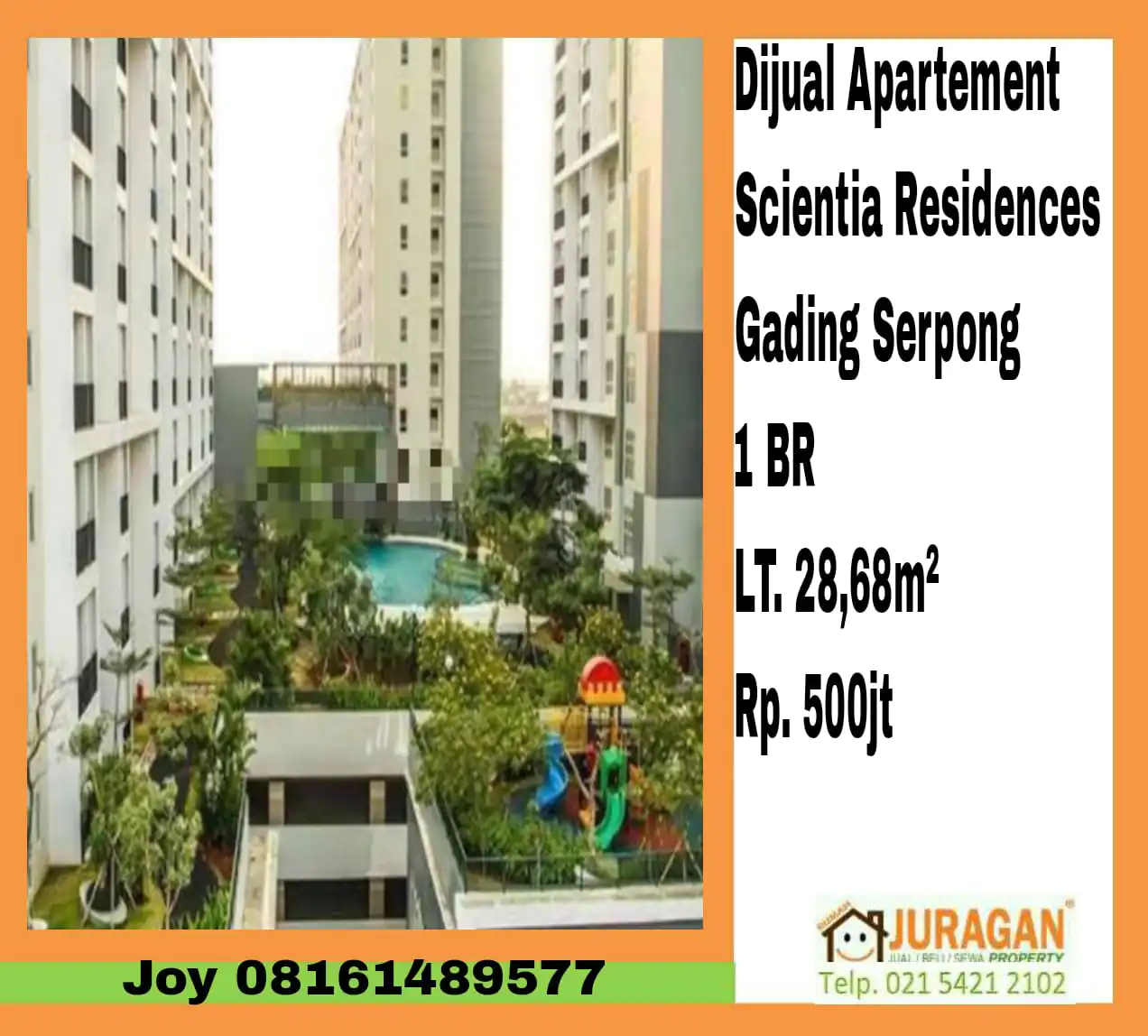 Dijual Apartement Scientia Residences Gading Serpong SATULISTING.com