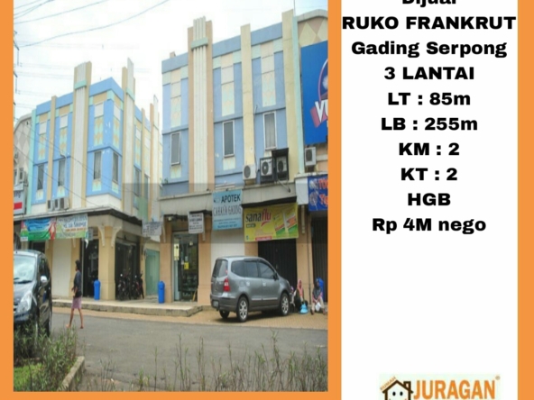 DIJUAL RUKO FRANKRUT 3 LANTAI GADING SERPONG SATULISTING.com