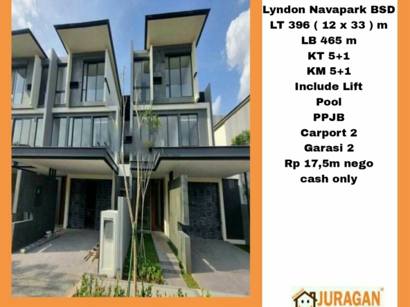 DIJUAL RUMAH MEWAH LYNDON NAVAPARK BSD SATULISTING.com