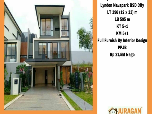 DIJUAL RUMAH MEWAH LYNDON NAVAPARK BSD CITY SATULISTING.com