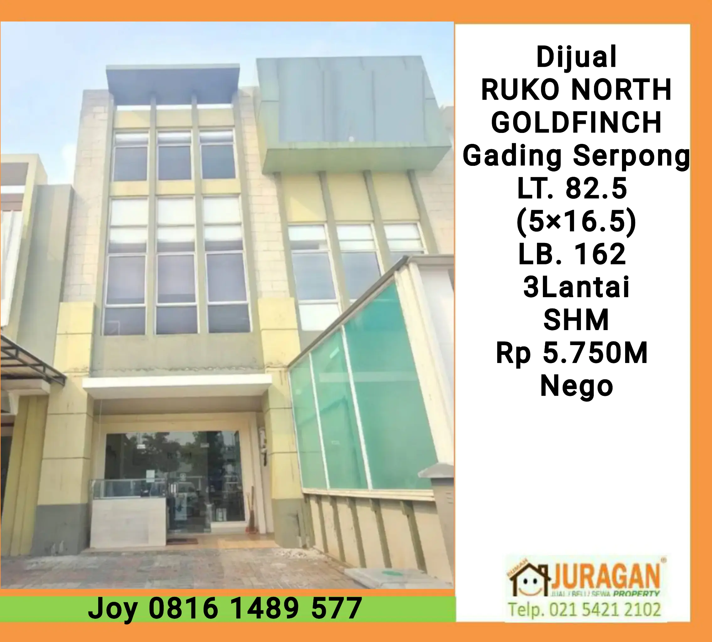 Dijual RUKO NORTH GOLDFINCH Gading Serpong SATULISTING.com
