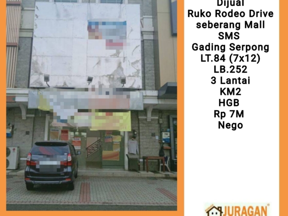 Dijual Ruko Rodeo Drive seberang Mall SMS Gading Serpong SATULISTING.com