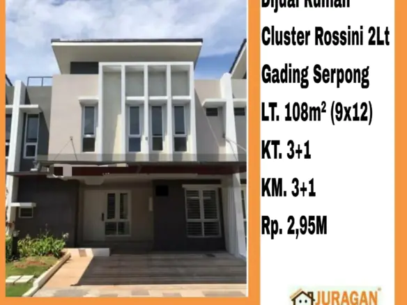 Dijual Rumah Cluster Rossini 2Lt Gading Serpong SATULISTING.com