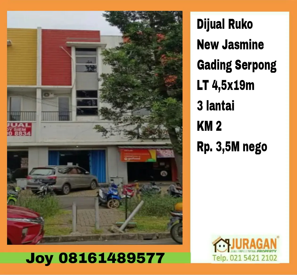 DIJUAL RUKO NEW JASMINE GADING SERPONG SATULISTING.com