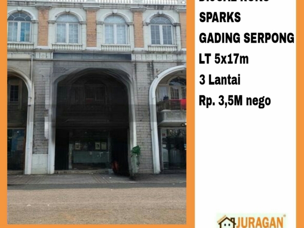 DIJUAL RUKO SPARKS GADING SERPONG SATULISTING.com