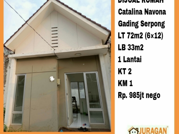 DIJUAL RUMAH CATALINA NAVONA GADING SERPONG SATULISTING.com