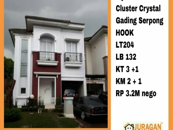 DIJUAL RUMAH CRYSTAL HOOK GADING SERPONG SATULISTING.com