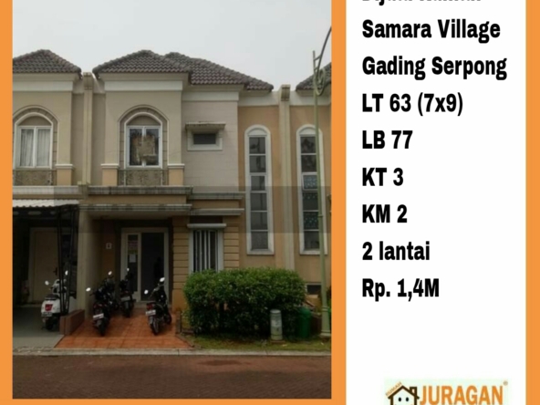 DIJUAL RUMAH SAMARA GADING SERPONG SATULISTING.com