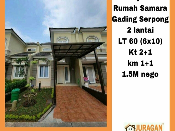 DIJUAL RUMAH SAMARA GADING SERPONG SATULISTING.com