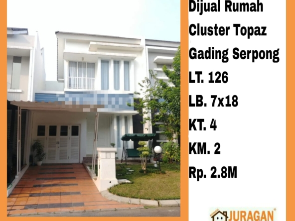 Dijual Cluster Topaz Gading Serpong SATULISTING.com