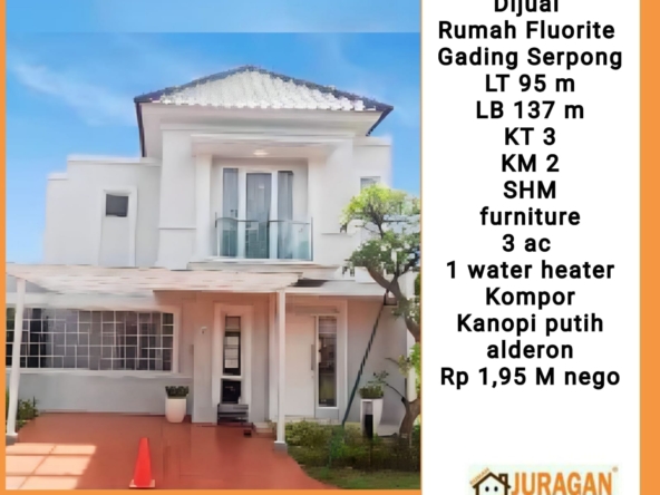 Dijual Rumah Fluorite Gading Serpong SATULISTING.com