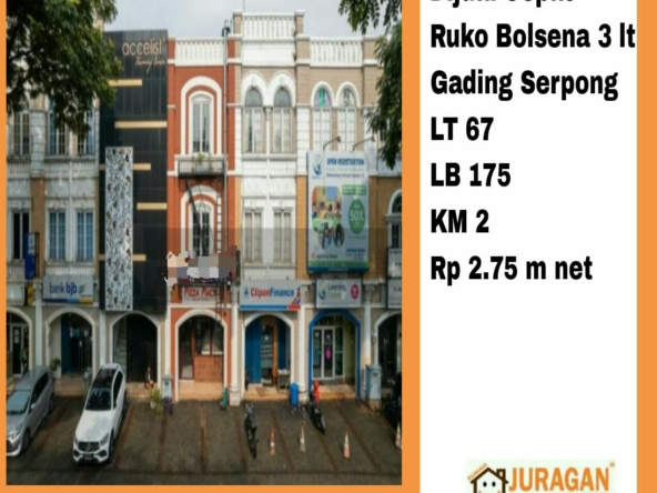 DIJUAL RUKO BOLSENA 3 LANTAI GADING SERPONG SATULISTING.com