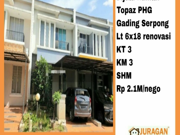 Dijual Rumah Topaz PHG Gading Serpong SATULISTING.com