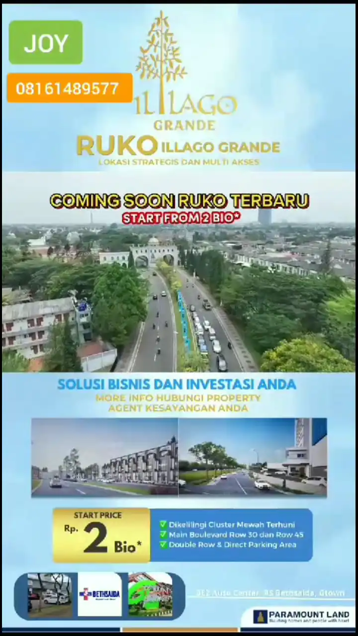 RUKO TERBARU RUKO ILLAGO GRANDE GADING SERPONG SATULISTING.com