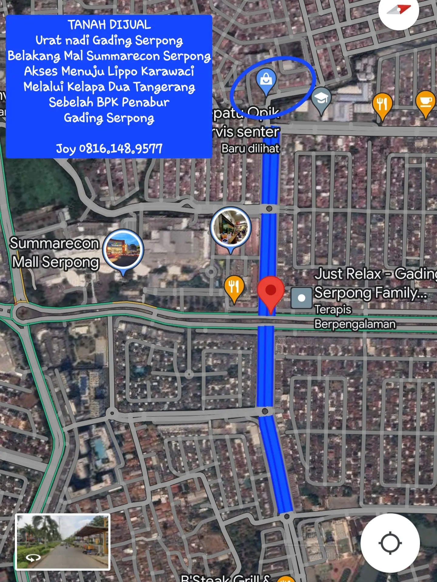 Siteplan DIJUAL TANAH KELAPA DUA SAMPING PENABUR GADING SERPONG