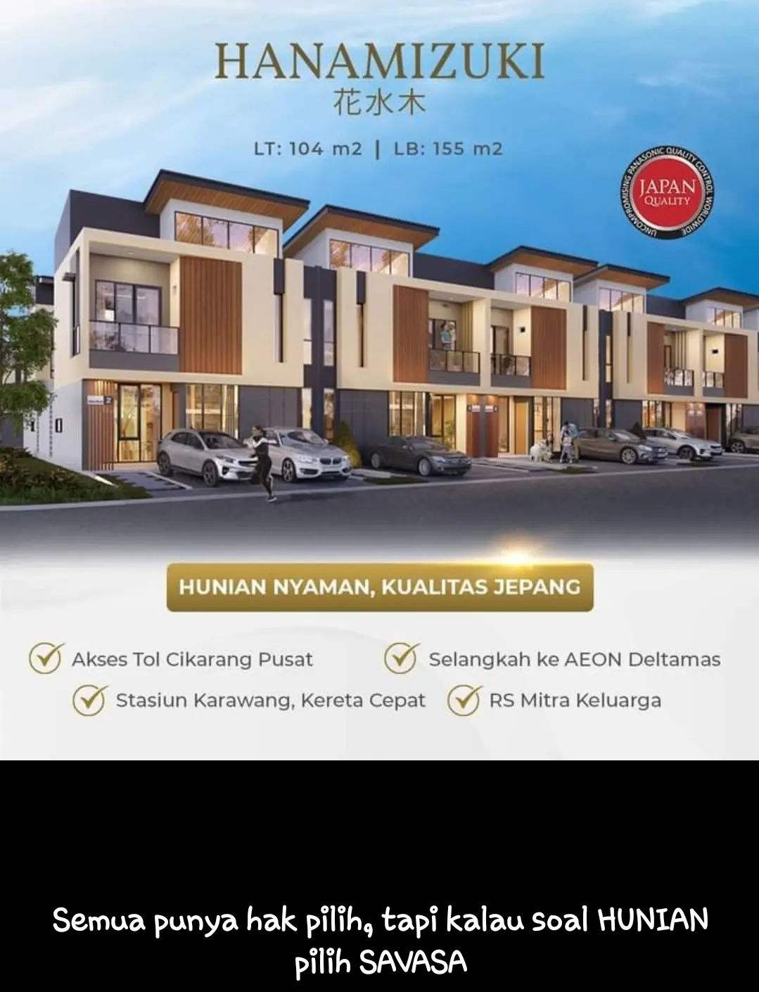 Hanamizuki Savasa Cikarang Depan Aeon Mal