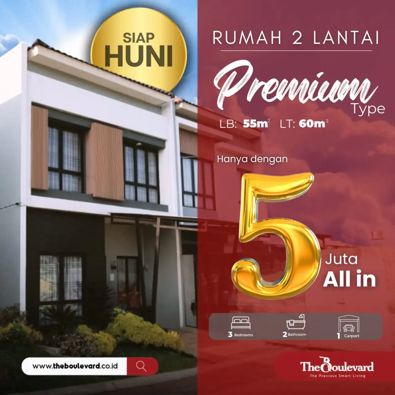 Rumah 2 Lantai Dijual di Jalan Raya Parung Bogor