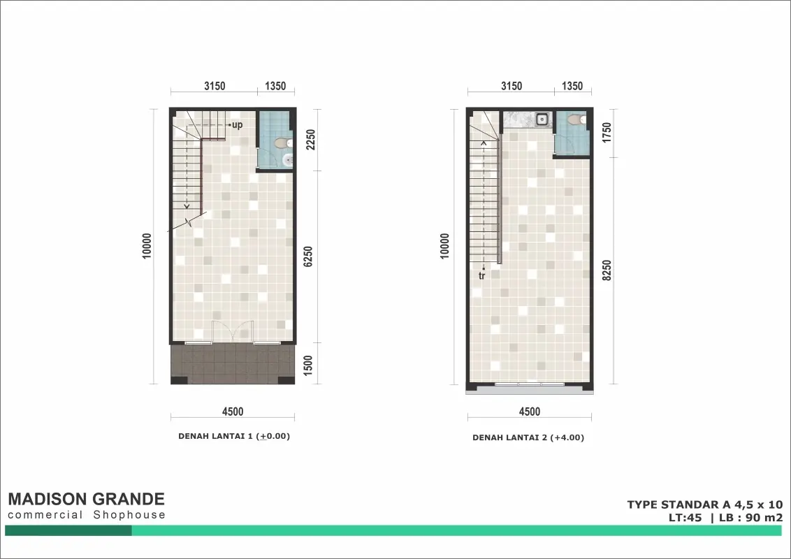 Denah Lebar 4.5 DIJUAL RUKO MADISON GRANDE PARAMOUNT SERPONG