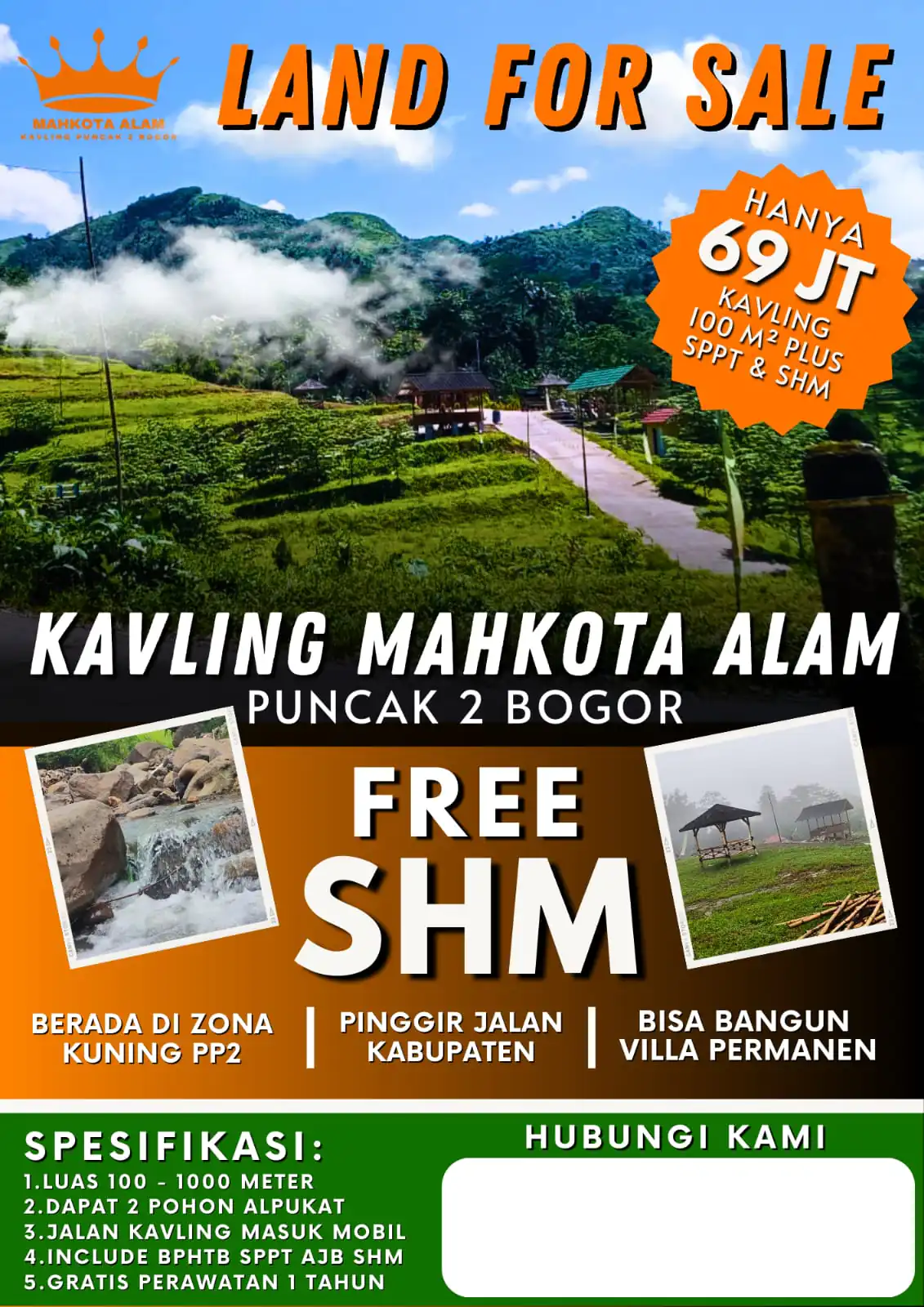 KAVLING MAHKOTA ALAM PUNCAK 2 BOGOR