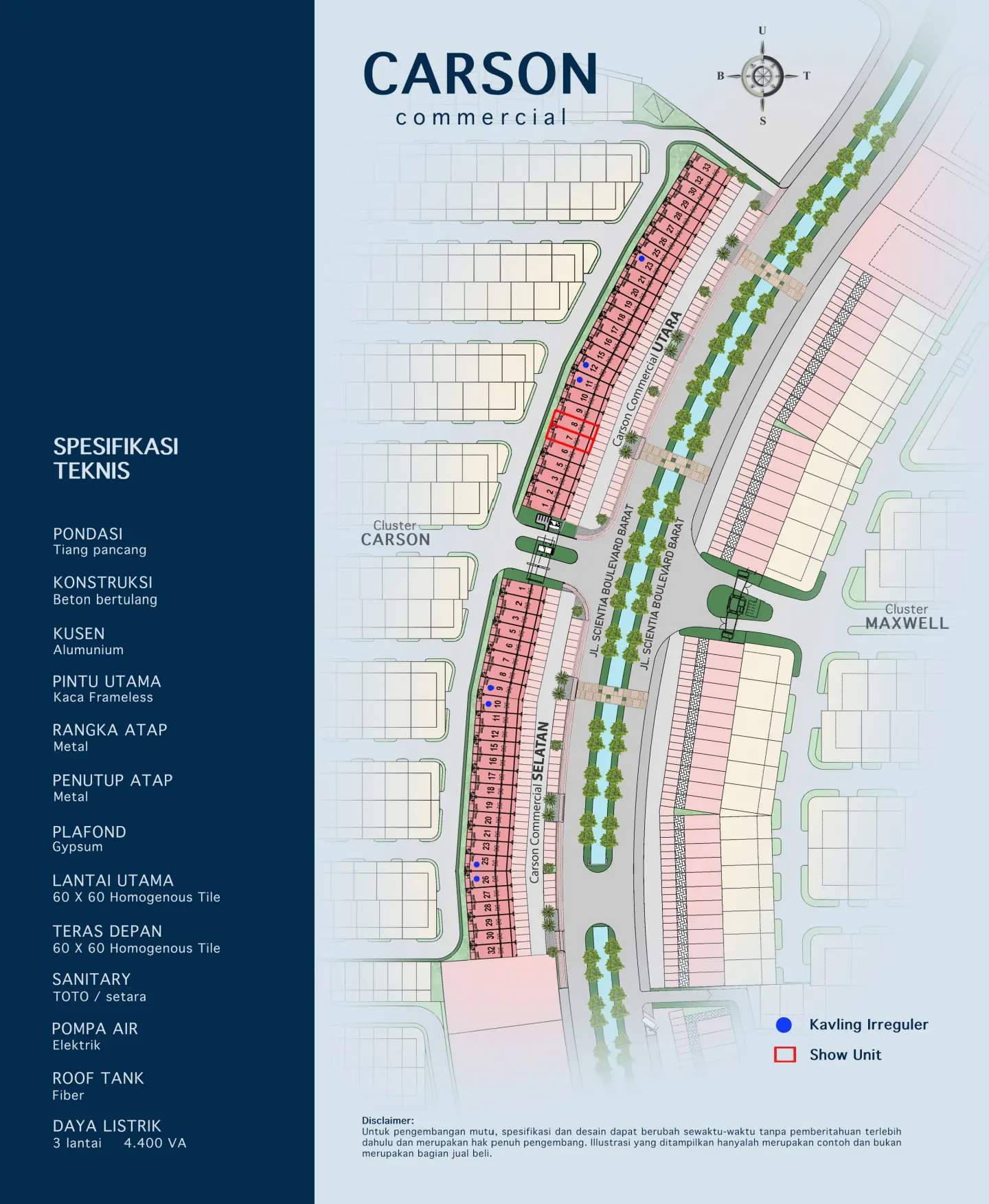 Siteplan ruko carson summarecon serpong