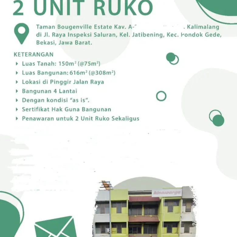 DIJUAL RUKO TAMAN BOUGENVILLE ESTATE 2