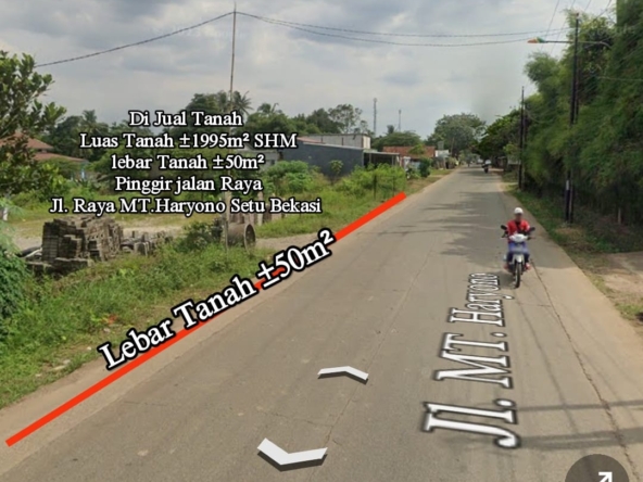 Tanah komersil lebar muka 50m dekat gerbang Setu tol JORR 2 SATULISTING.com