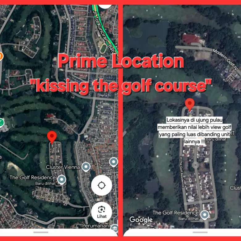 Lokasi unit Rumah The Golf Residence